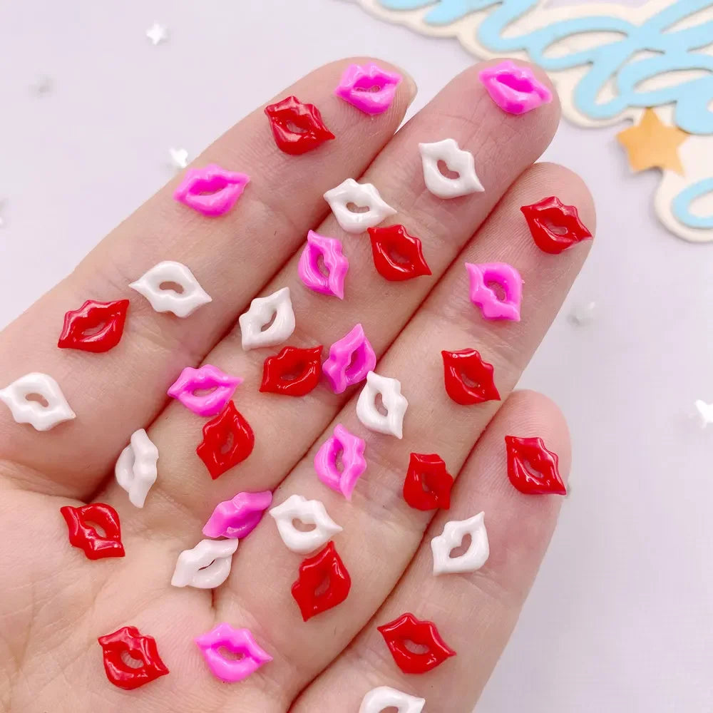 100pcs Lip Resin Flatback Rhinestones – Nail Art & DIY Crafts Nail Art Rhinestones Babs