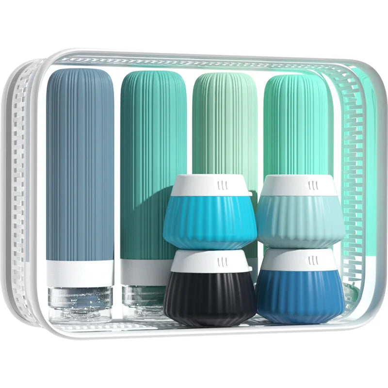 8-Piece Silicone Travel Bottles Set – Leakproof & Refillable Travel Bottle Set Babs C 8pcs Silicone