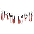Halloween Hanging Bloody Knife Banner Horror Prop – 1-4 Sets Halloween Party Prop Babs Mix 2 Sets