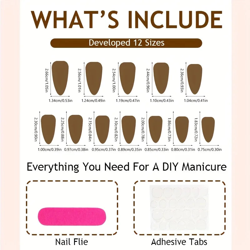 24pc White Almond Press-On Nails | Gold 3D Bow Gradient Press-On Nail Set Babs
