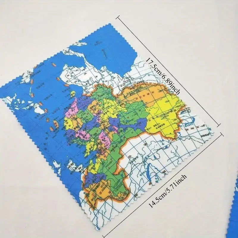 10-Pack Microfiber Lens Cleaning Cloths – Map Print Design Lens Cleaning Cloth Babs