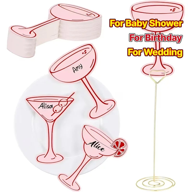 20pcs Martini Glass Place Cards for Wedding & Party Tables Party Place Cards Babs