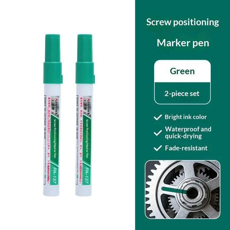 Permanent Waterproof Marker Pen – 1mm Fine Nib, Metal & Wood Permanent Marker Pen Babs Green China Mainland