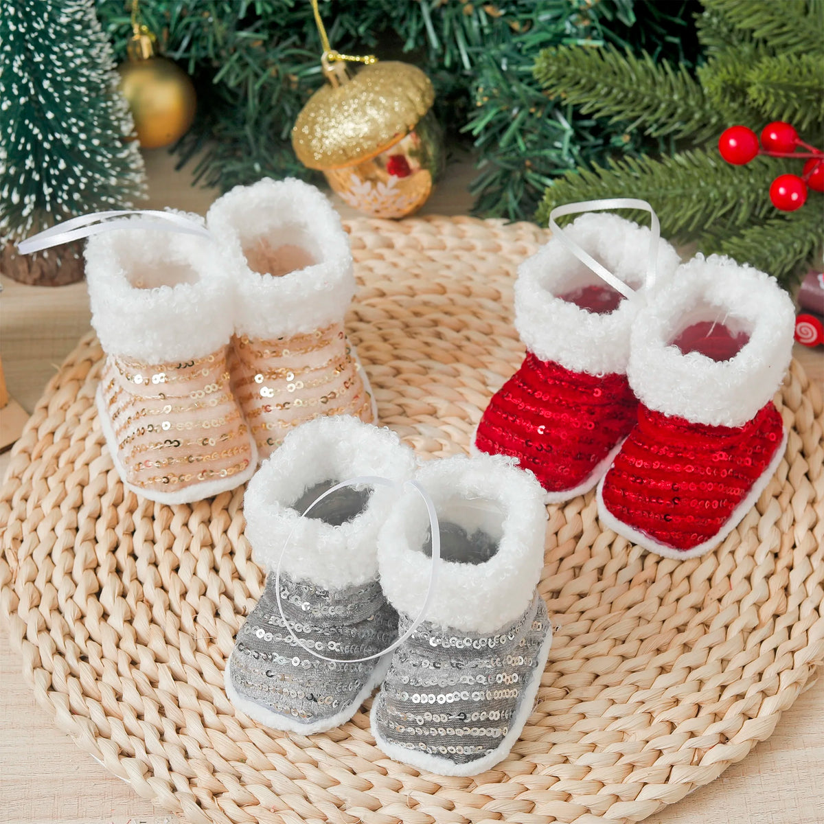 Sparkling Christmas Shoe Ornaments – Festive Tree Pendants Christmas Tree Ornament Babs