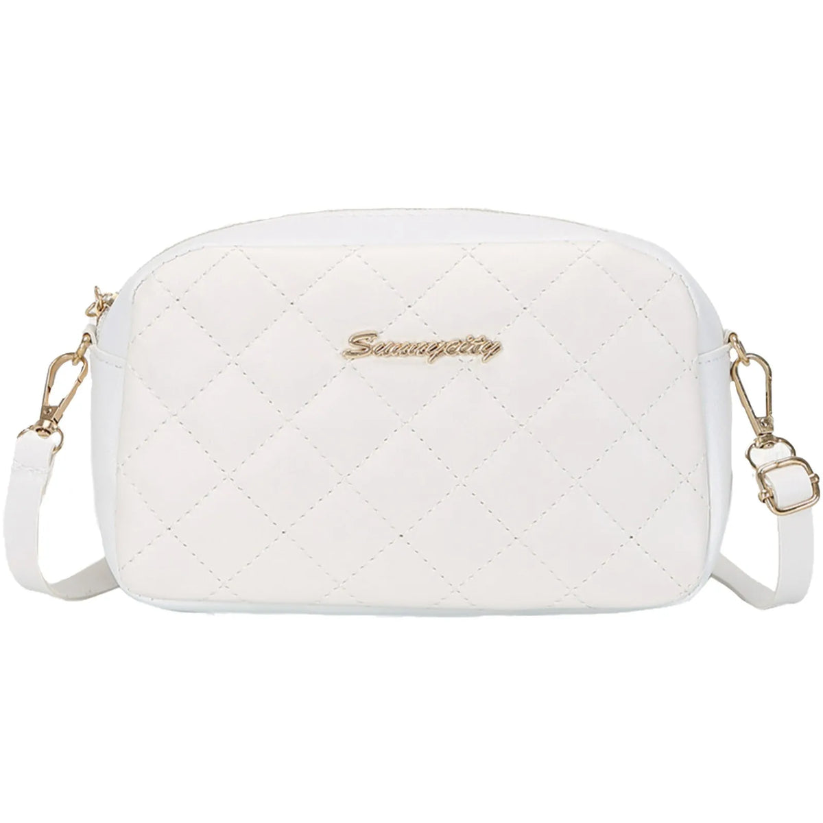 Women's Embroidered Camera Crossbody Bag | Chain Shoulder Purse Crossbody Shoulder Bag Babs White One Size