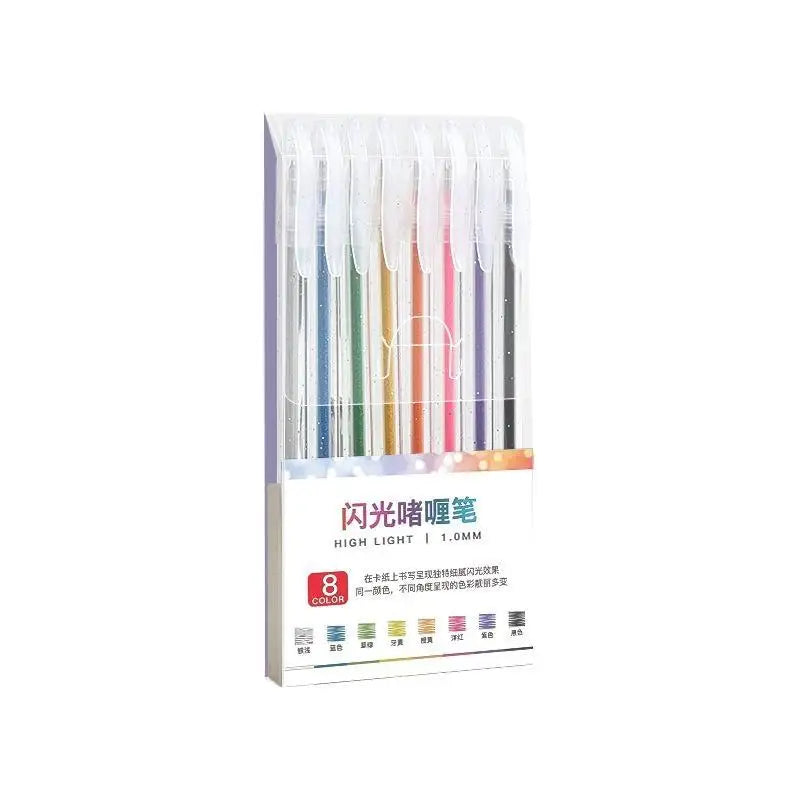 Glitter Gel Pen Set 8/12/18 Colors – 1.2mm Shimmer Art Pens Glitter Gel Pen Set Babs