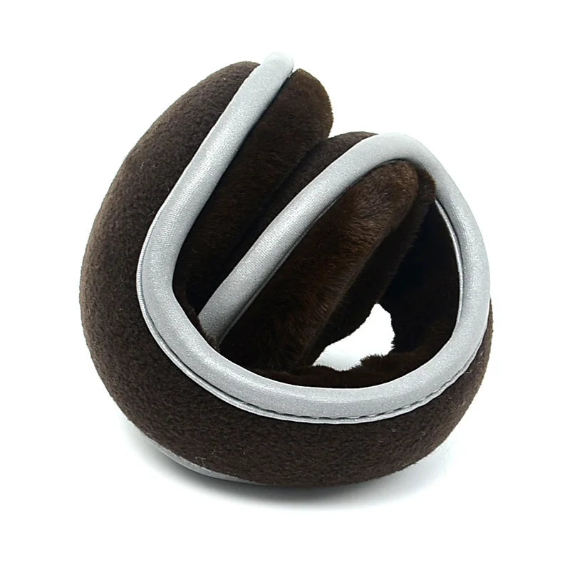 Unisex Foldable Winter Earmuffs with Reflective Tape Winter Earmuffs Babs coffee