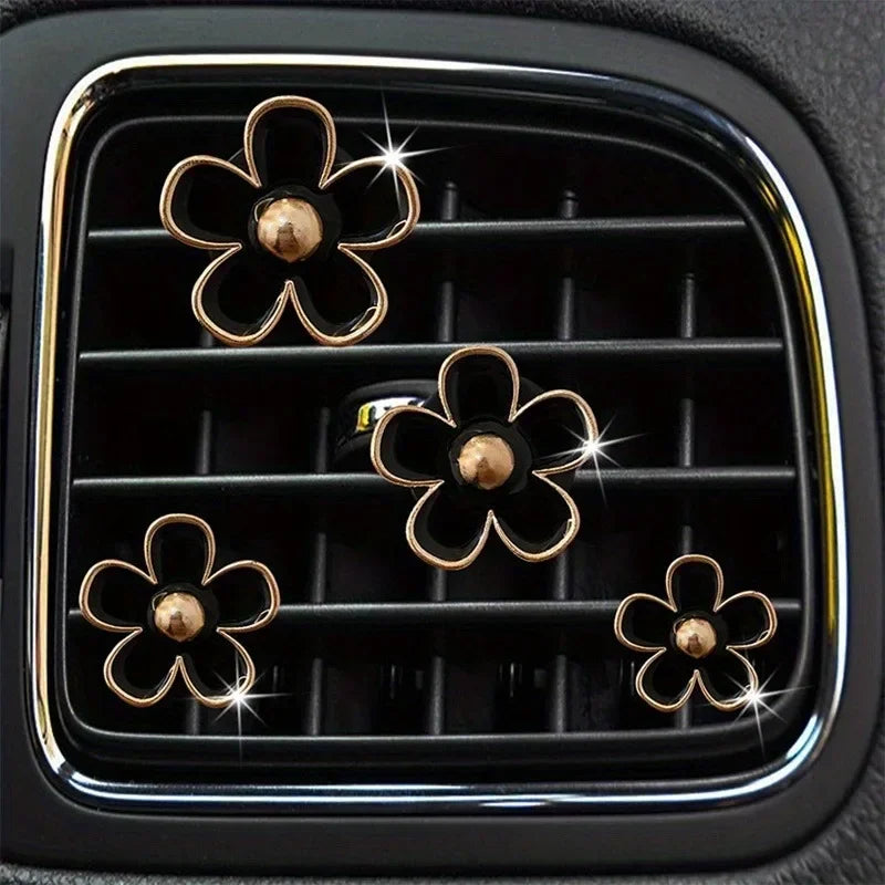 4-Pack Flower Car Vent Aromatherapy Clips | Car Air Freshener Car Vent Air Freshener Babs Black
