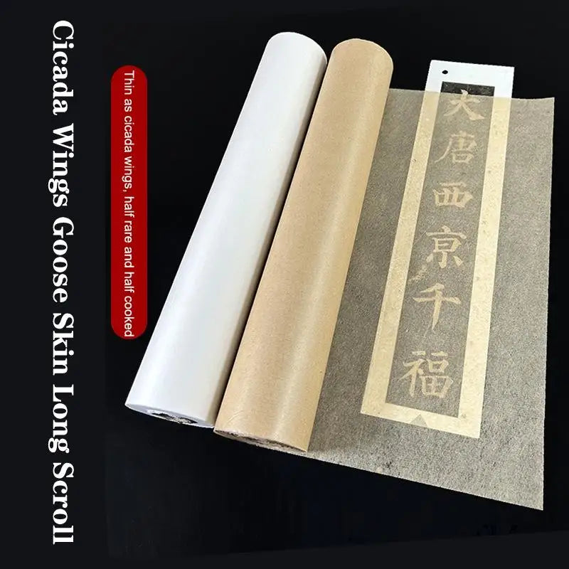 Cicada Wing Xuan Paper Long Roll – Ultra-Thin Mica Calligraphy Calligraphy Paper Roll Babs