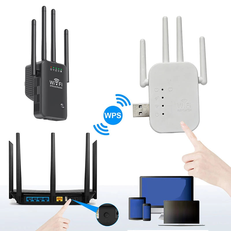WiFi Extender 2.4G 300Mbps Repeater 4 Antenna & Ethernet Port WiFi Range Extender Babs
