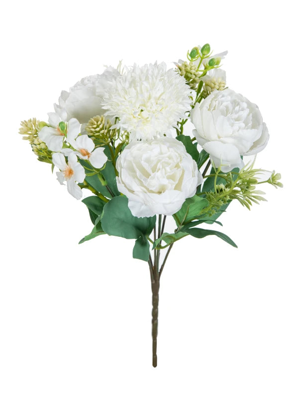 Artificial Silk Peony Bouquet – Wedding & Home Decor Artificial Flower Bouquet Babs color 1 1 pc
