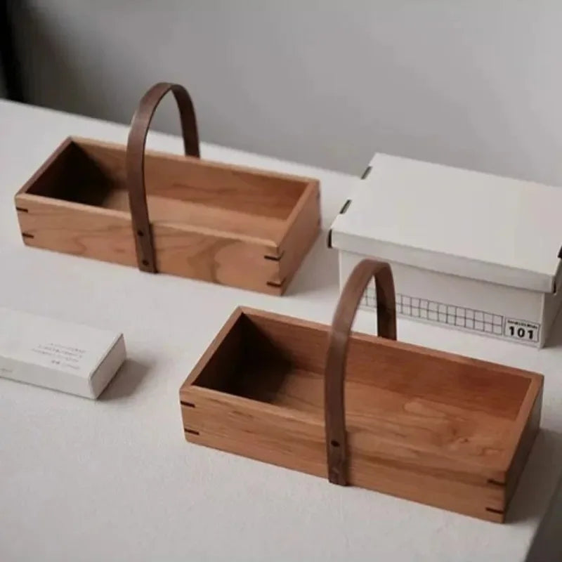 Wooden Desktop Storage Basket – Luxury Bedroom Organizer Wooden Storage Basket Babs