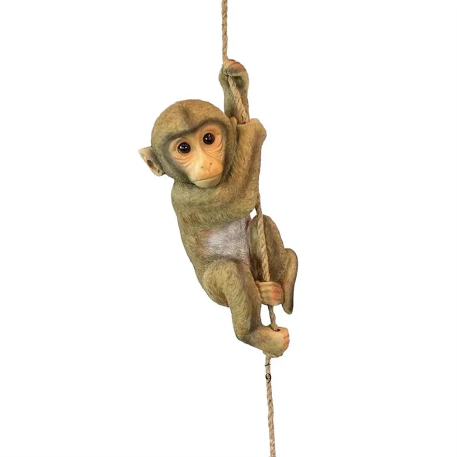 Hanging Monkey Gorilla Resin Statue | Outdoor Yard Art Sculpture Garden Animal Sculpture Babs