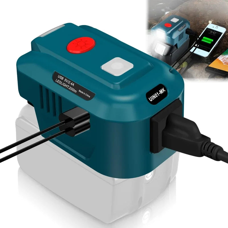 150W Power Inverter for Makita 18V Battery | USB & LED Light Portable Power Inverter Babs 220V China Mainland