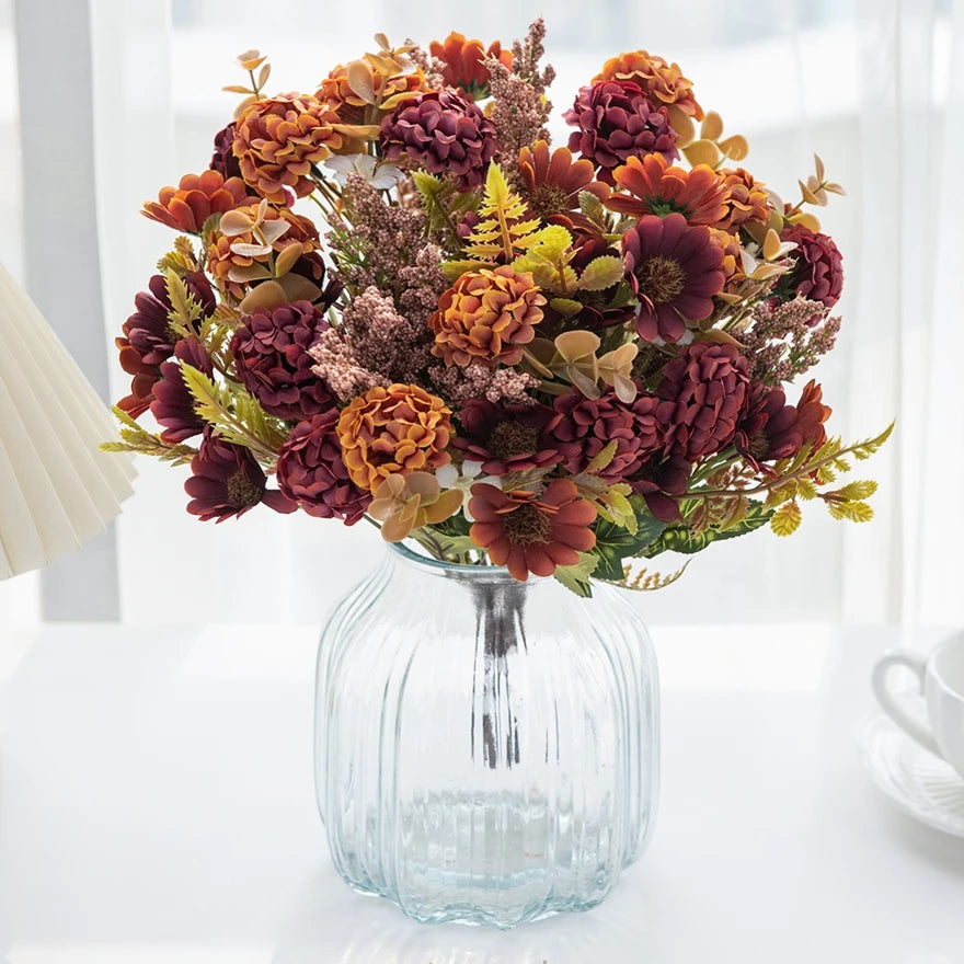 Silk Chrysanthemum Artificial Flower Bouquet | 1 or 4 PCS Artificial Flower Bouquet Babs