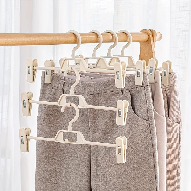 Retractable Trouser Rack – Stackable Pants Hanger & Clip Organizer Trouser Hanger Rack Babs