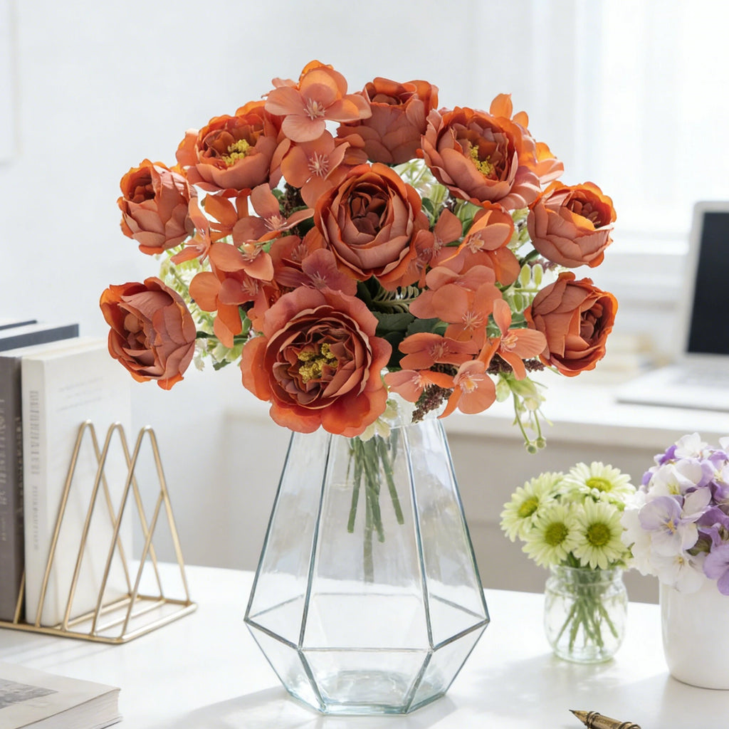Artificial Silk Peony & Hydrangea Flower Bundle – Home & Wedding Artificial Flower Bundle Babs