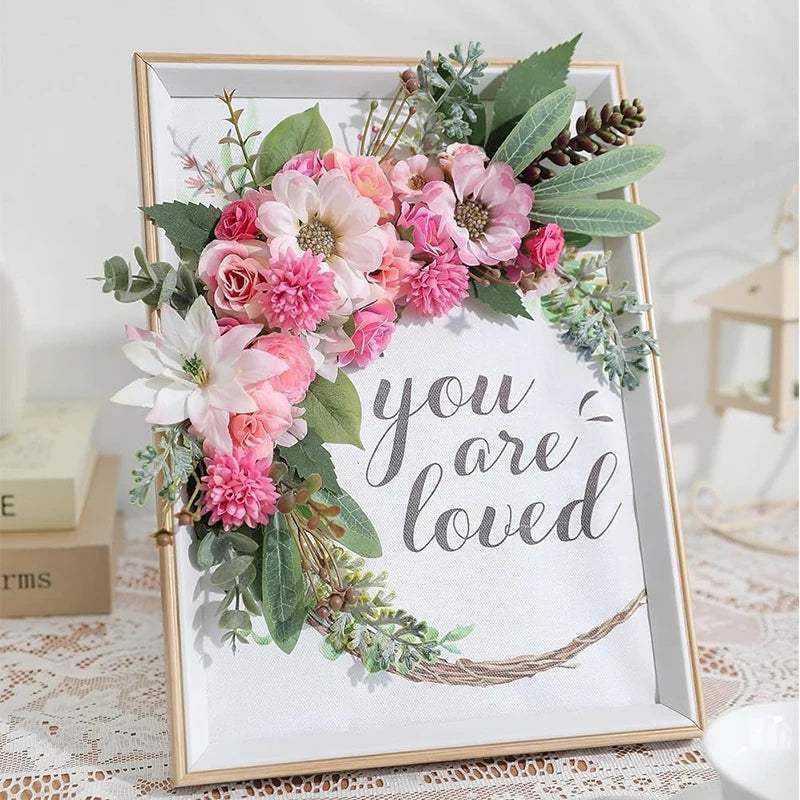 50Pcs Mini Silk Artificial Daisy & Peony Flower Heads for Decor Artificial Silk Flowers Babs