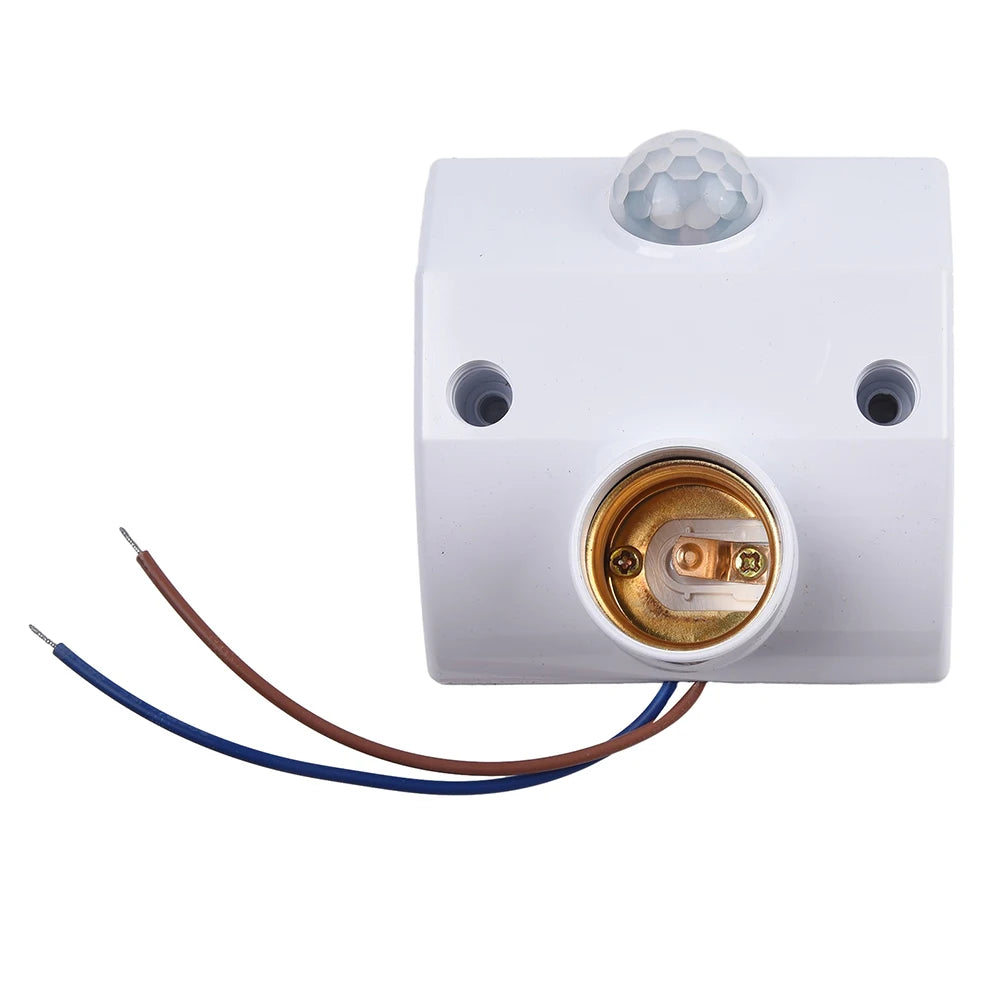 E27 PIR Motion Sensor Lamp Holder Socket – IP44, AC110-240V Motion Sensor Socket Babs