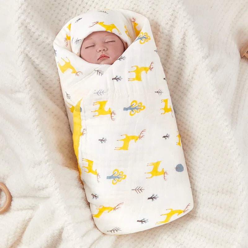 6-Layer Cotton Baby Swaddle Blanket – Breathable & Cartoon Baby Swaddle Blanket Babs