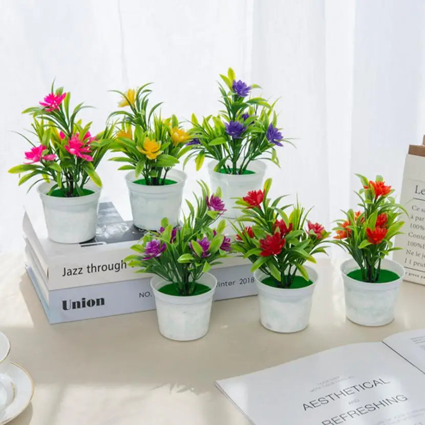 Artificial Flower Bonsai Mini Potted Vase – Home Décor Gift Artificial Flower Bonsai Babs