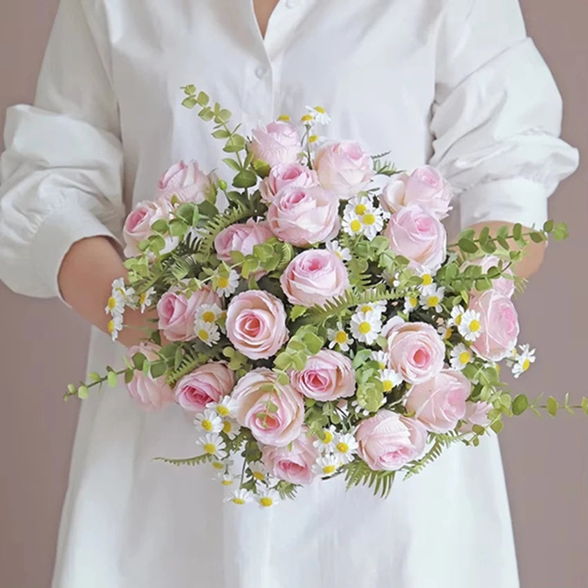 Silk Rose Artificial Flower Bouquet – Wedding & Home Décor Artificial Flower Bouquet Babs