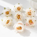 10/20 Pcs Multicolor Silk Rose Artificial Flowers for Wedding & DIY Artificial Silk Flowers Babs Milky White 20 pcs