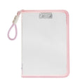 Transparent Zippered Document Bag with Clip – A4 Mesh Pouch Document Storage Bag Babs Pink