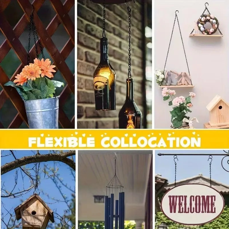 40cm Rattan Hanging Basket with 3-Hook Chain | Indoor & Outdoor Hanging Planter Basket Babs