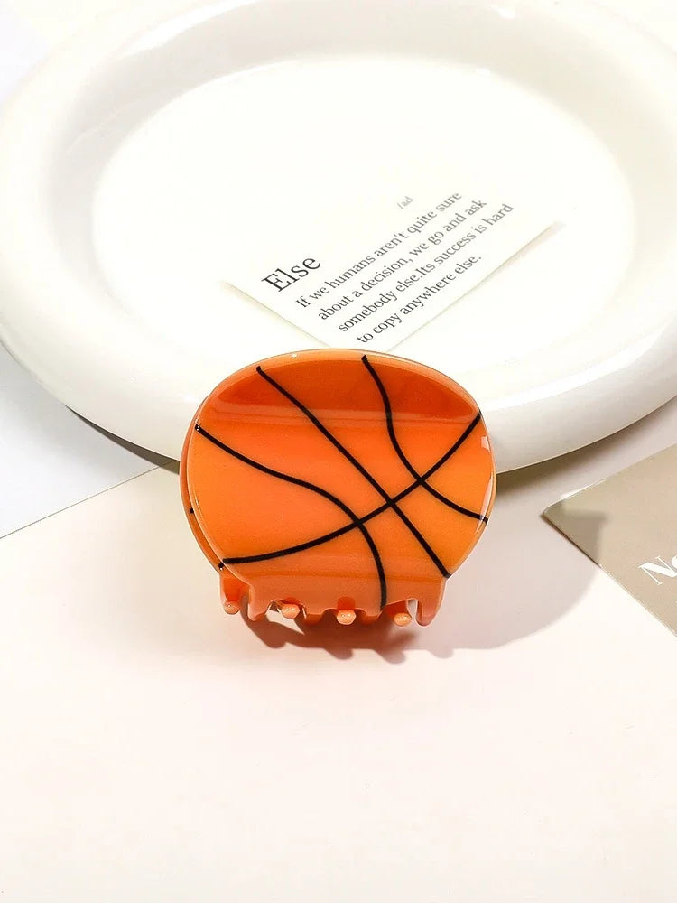 Sports Shark Claw Hair Clips – Basketball & Football Design Shark Claw Hair Clip Babs Small basketball Size fits all