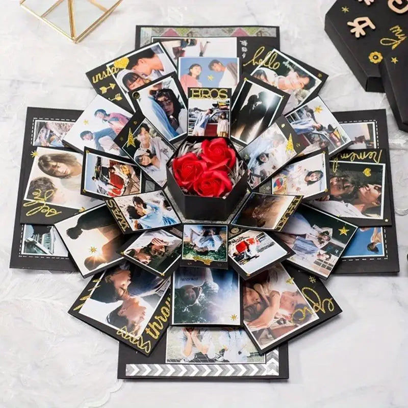 Surprise Explosion Photo Album Scrapbook Box – Keepsake Gift Explosion Gift Box Babs