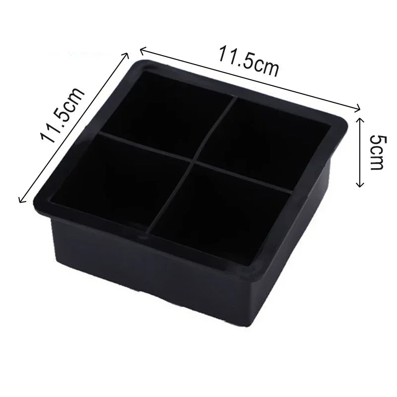 Silicone Ice Cube Mold & Ice Ball Maker – 4/6/8/15 Compartments Silicone Ice Mold Babs 4Grid-Square