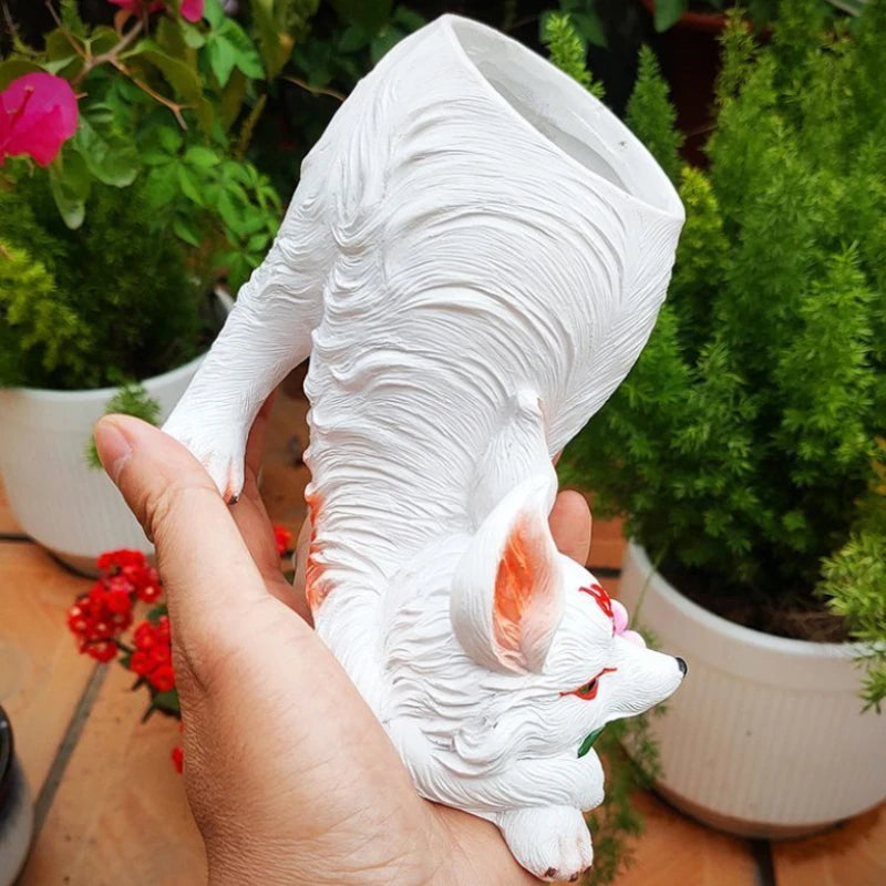 Creative Fox Resin Flower Pot – Cartoon Desktop Planter Decorative Planter Babs