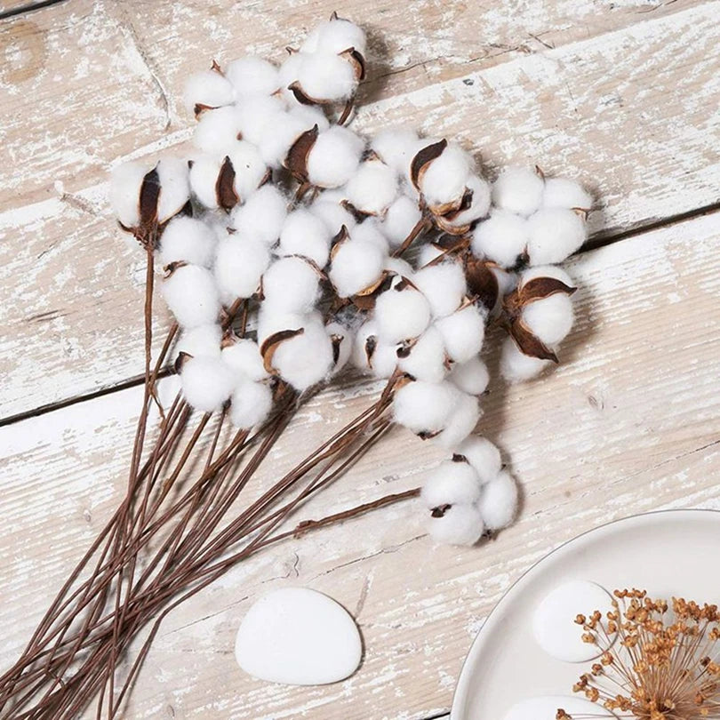 Natural Cotton Artificial Flower Branches – Wedding & Home Décor Artificial Flower Branch Babs