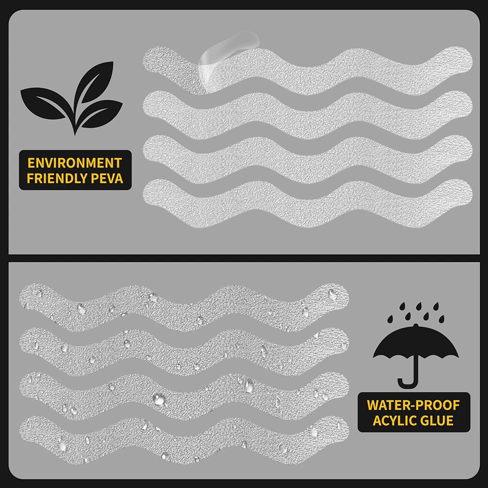 Anti-Slip Bathtub Stickers – Non-Slip Safety Strips 6 Pack Non-Slip Safety Strips Babs