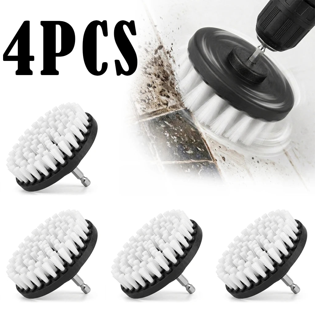 4-Piece Soft Drill Brush Attachment Set – Power Scrubber Kit Drill Brush Set Babs