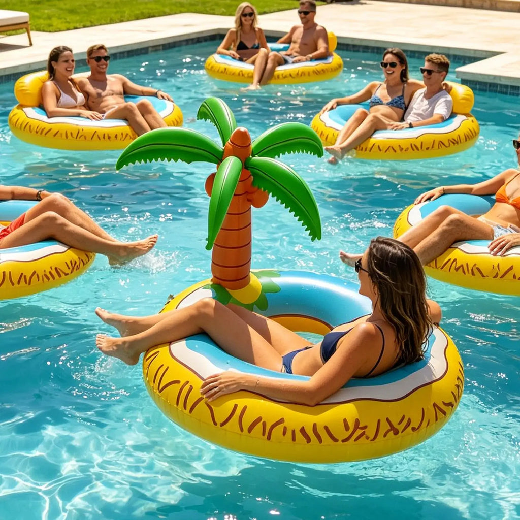 Inflatable Coconut Tree Pool Float – 48" Tropical Adult Mat Inflatable Pool Float Babs