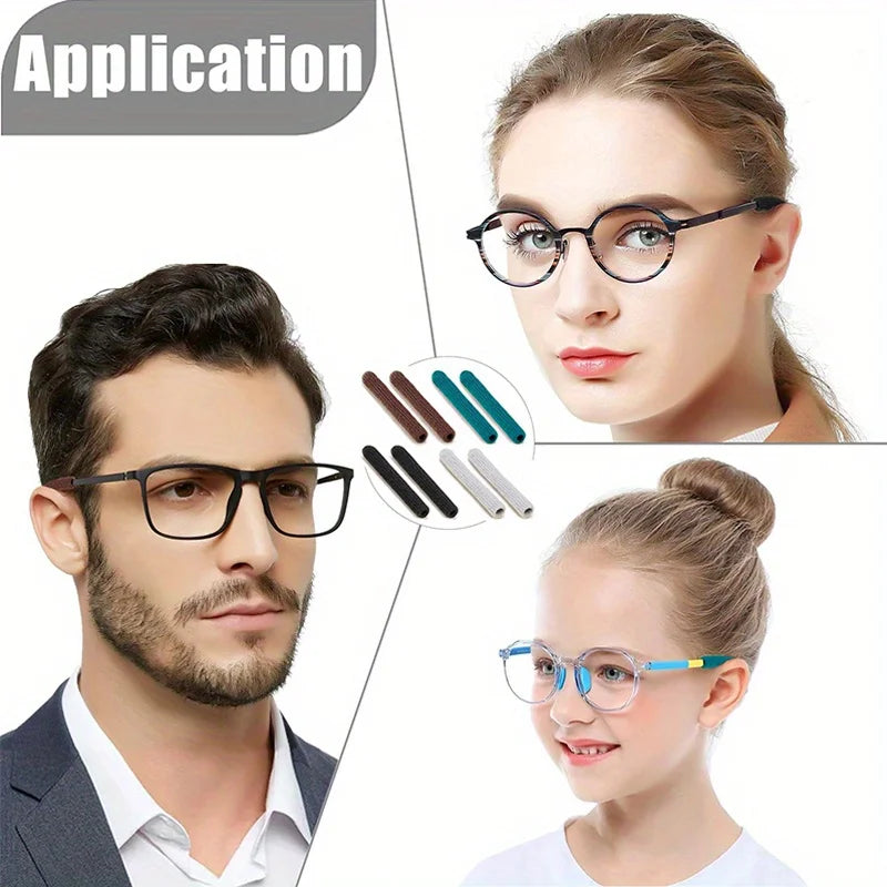 4 Pairs Soft Knit Glasses Ear Grip Covers – Anti-Slip Temple Tips Eyeglass Temple Covers Babs