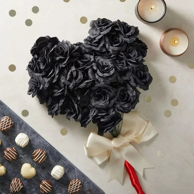 25/50pc Silk Artificial Rose Heads – Wedding & Home Decor Artificial Flower Heads Babs