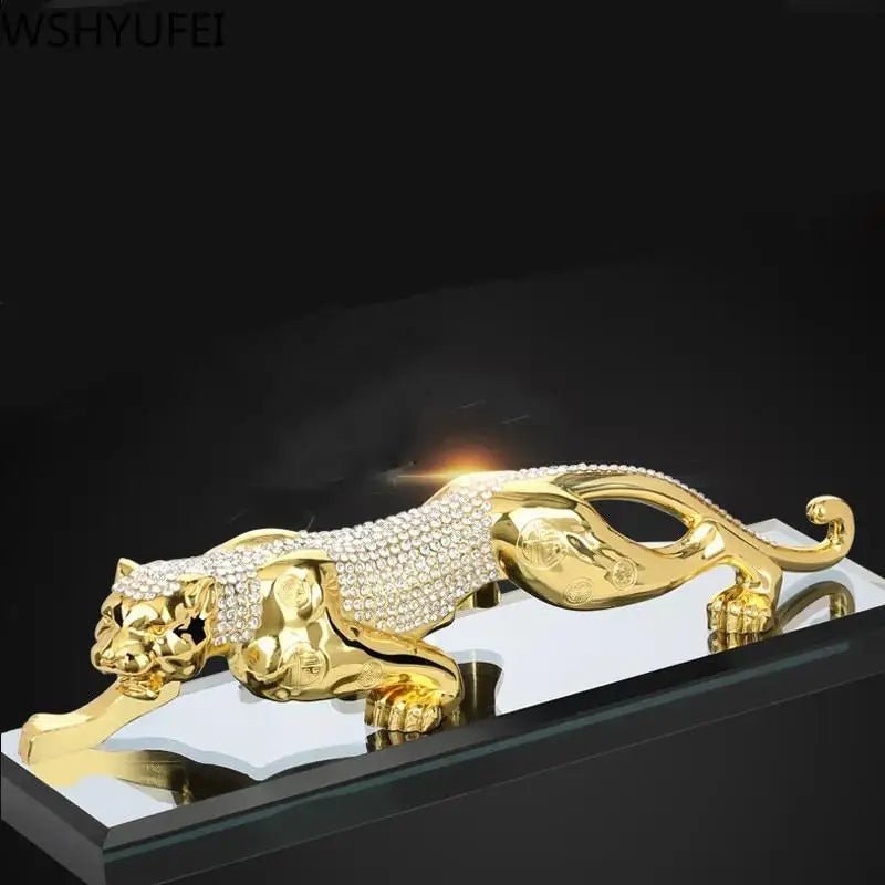 Traditional Tiger Metal Figurine – Home, Office & Car Ornament Metal Decorative Figurine Babs Gold