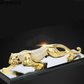 Traditional Tiger Metal Figurine – Home, Office & Car Ornament Metal Decorative Figurine Babs Gold
