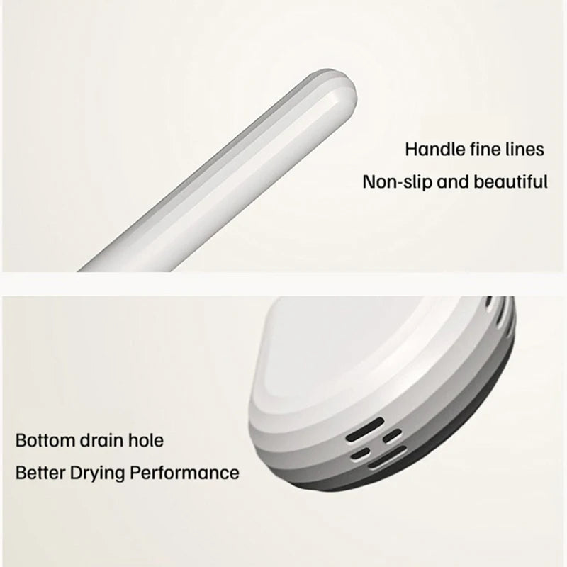 Wall-Mounted Silicone Toilet Brush Set – No-Drill, Quick-Dry Toilet Brush Set Babs