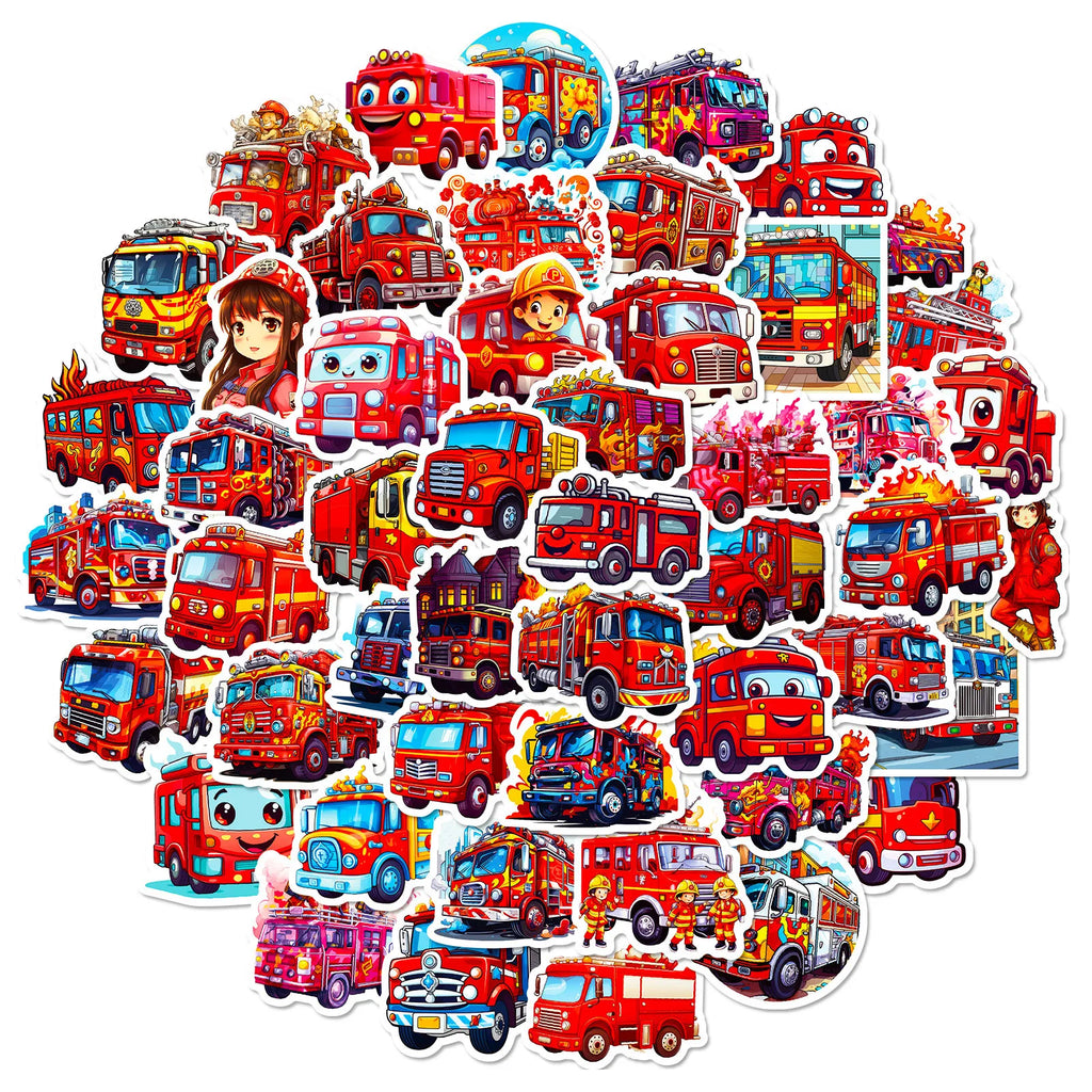 10 Sheets Fire Truck Temporary Tattoos – Firefighter Party Favors Temporary Tattoos Babs