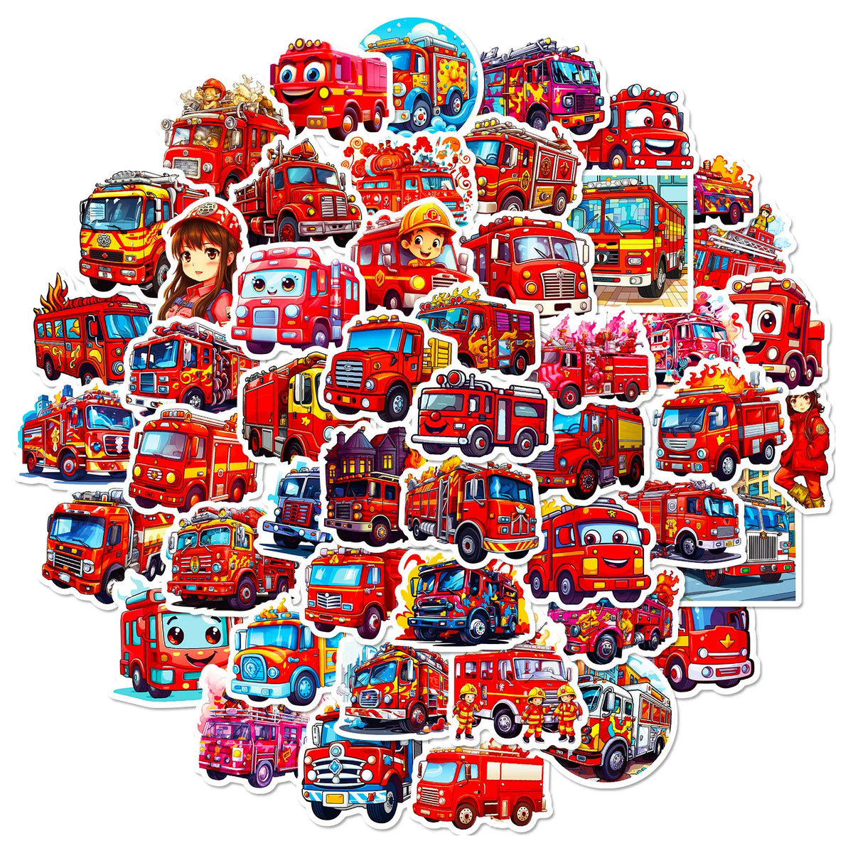 10 Sheets Fire Truck Temporary Tattoos – Firefighter Party Favors Temporary Tattoos Babs