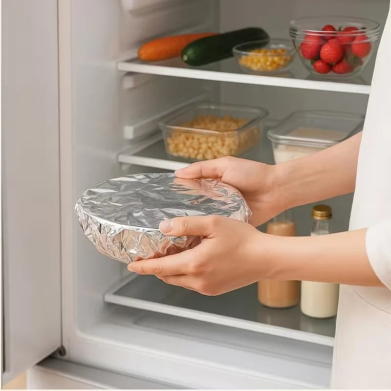 Reusable Aluminum Foil Food Cover Sheets | Heat-Preserving, 10–100 Pcs Aluminum Foil Food Cover Babs