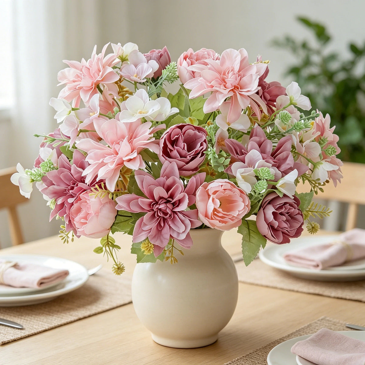 Silk Dahlia Peony Artificial Flowers – Wedding & Home Décor Artificial Flowers Babs