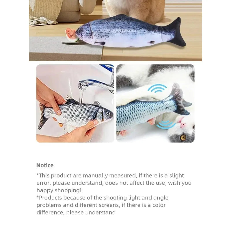 Electric Floppy Fish Cat & Dog Toy – USB Rechargeable Interactive Pet Toy Babs