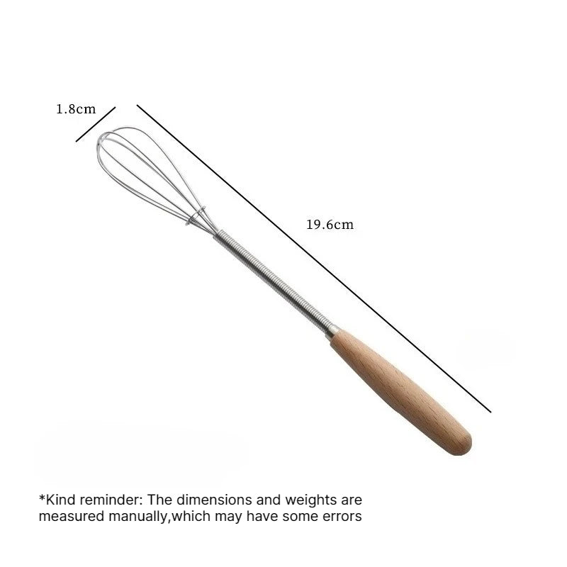 Mini Stainless Steel Egg Whisk with Wood Handle | Kitchen Beater Kitchen Whisk Babs