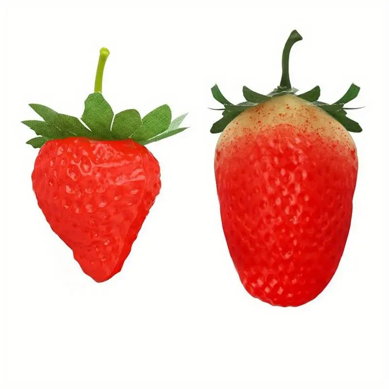 10pcs Artificial Strawberries Fake Fruit Decor & Photography Props Artificial Fruit Decor Babs