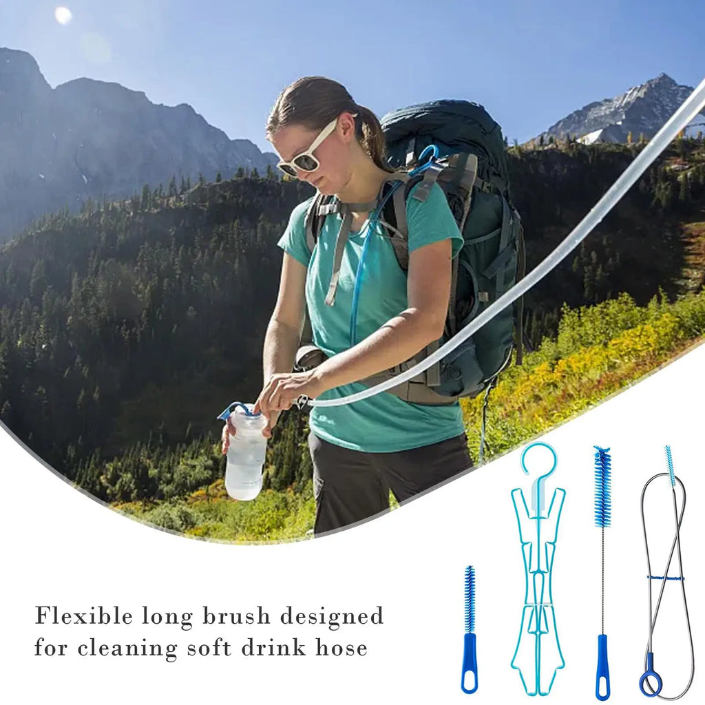 Hydration Bladder Cleaning Brush Kit – 4-Piece Water Bag Set Hydration Bladder Cleaner Babs